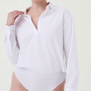 NWT Spanx Collared Long Sleeve Bodysuit